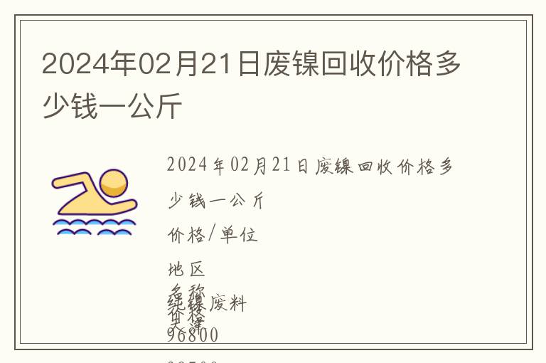 2024年02月21日廢鎳回收價格多少錢一公斤