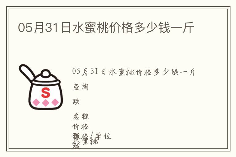 05月31日水蜜桃價(jià)格多少錢(qián)一斤