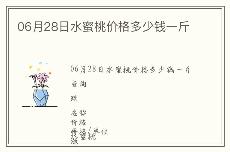 06月28日水蜜桃價格多少錢一斤