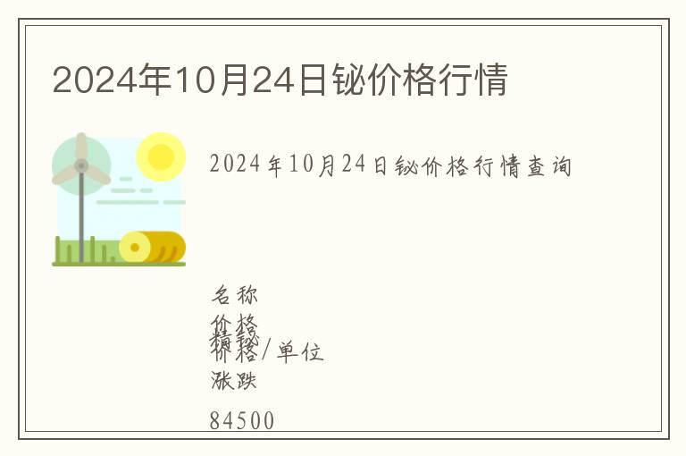 2024年10月24日鉍價(jià)格行情