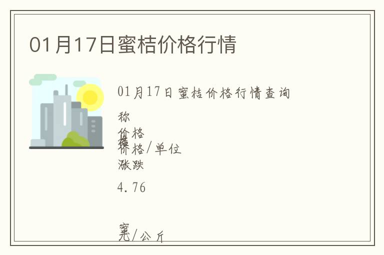 01月17日蜜桔價格行情