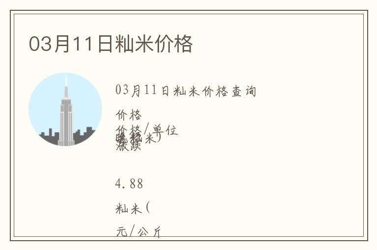 03月11日秈米價格