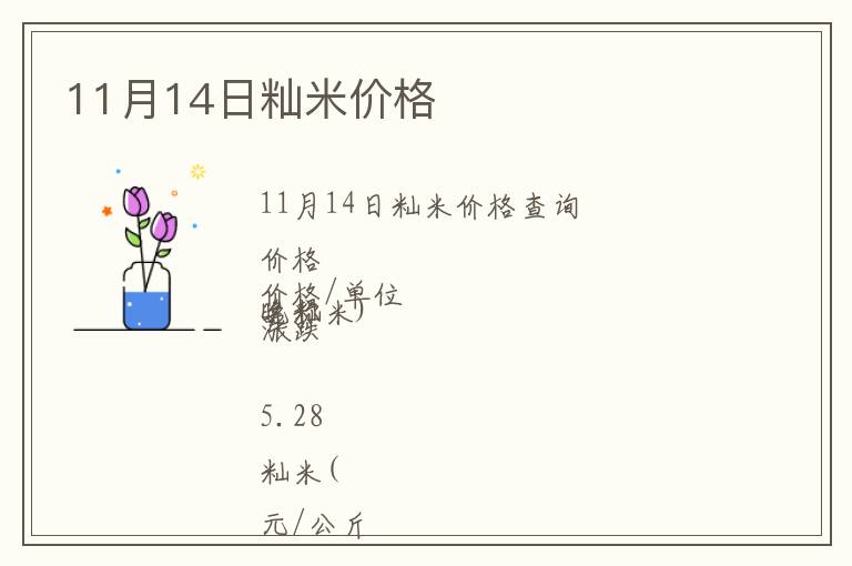 11月14日秈米價(jià)格