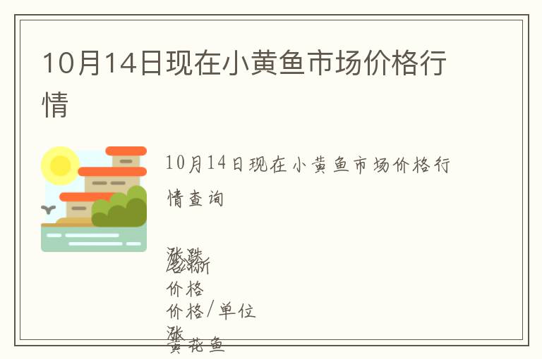10月14日現(xiàn)在小黃魚市場價格行情