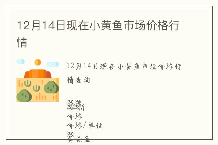 12月14日現在小黃魚市場價格行情
