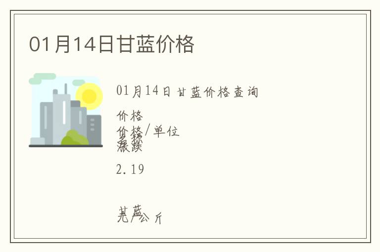01月14日甘藍價格