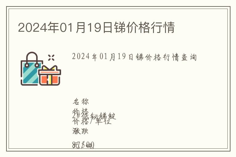 2024年01月19日銻價(jià)格行情