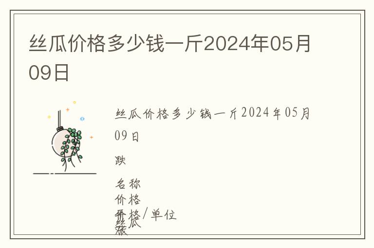 絲瓜價格多少錢一斤2024年05月09日