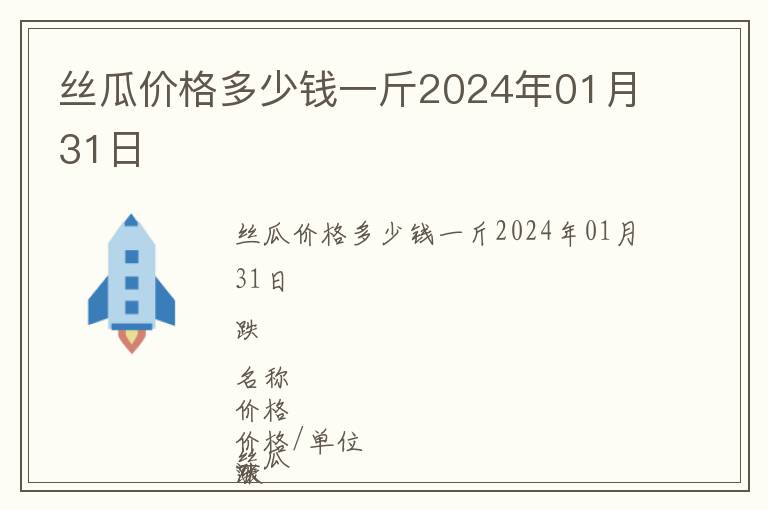 絲瓜價格多少錢一斤2024年01月31日
