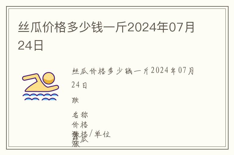絲瓜價格多少錢一斤2024年07月24日