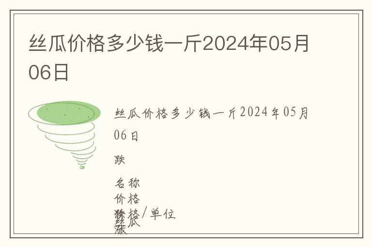 絲瓜價格多少錢一斤2024年05月06日