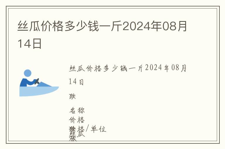 絲瓜價格多少錢一斤2024年08月14日