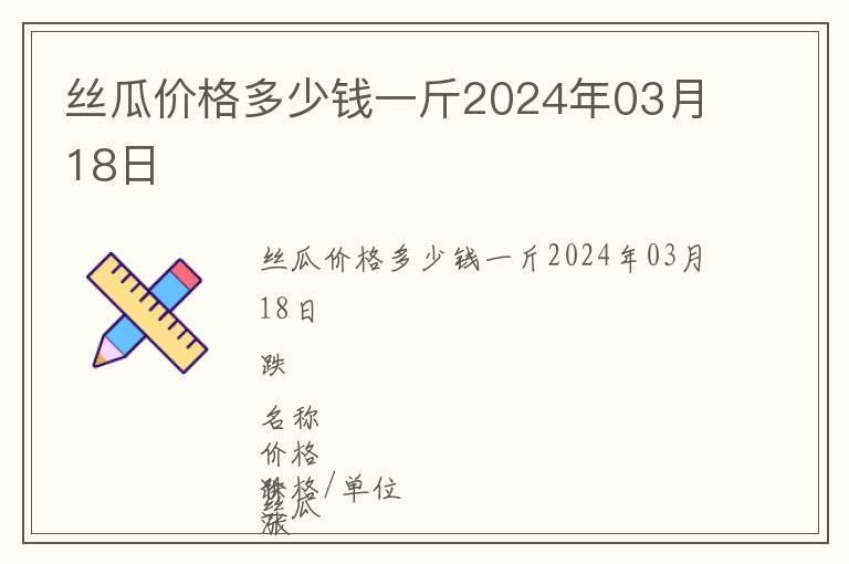 絲瓜價格多少錢一斤2024年03月18日