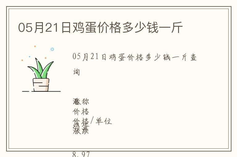 05月21日雞蛋價格多少錢一斤