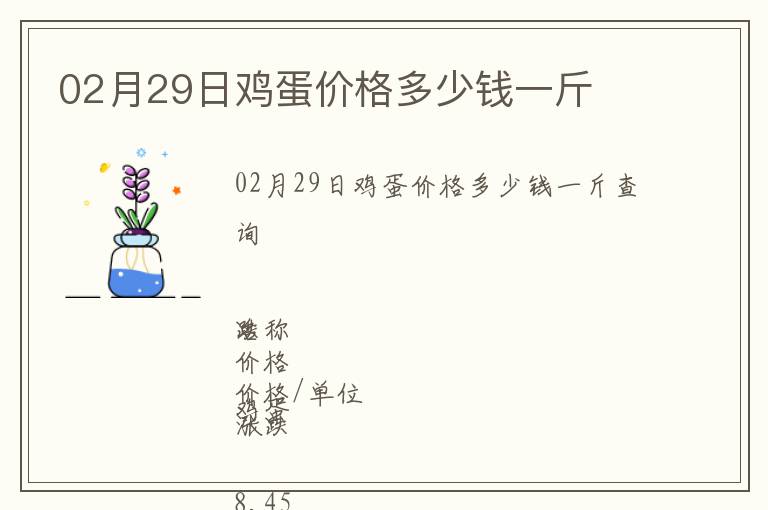 02月29日雞蛋價格多少錢一斤