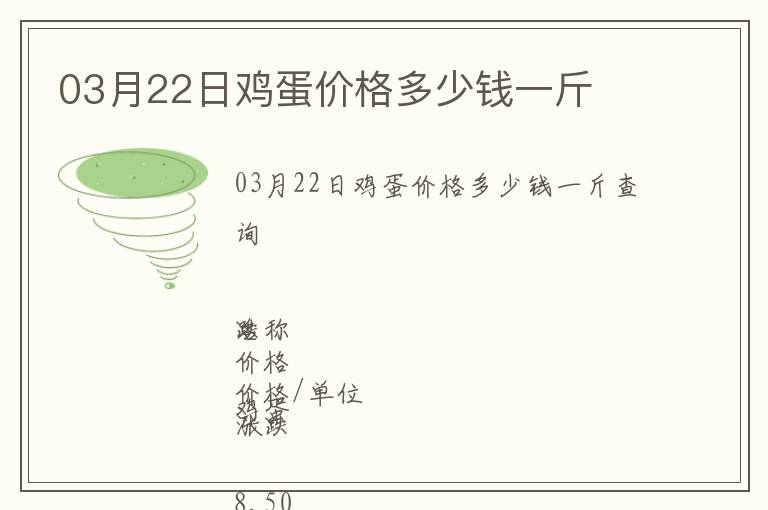 03月22日雞蛋價格多少錢一斤