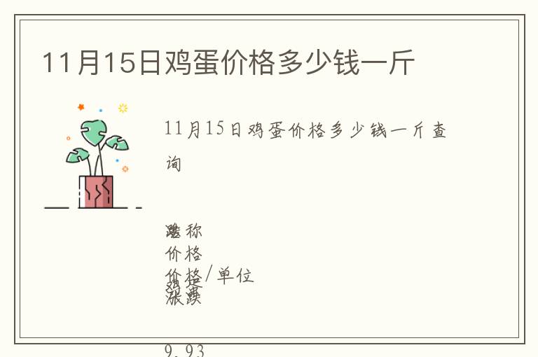 11月15日雞蛋價格多少錢一斤