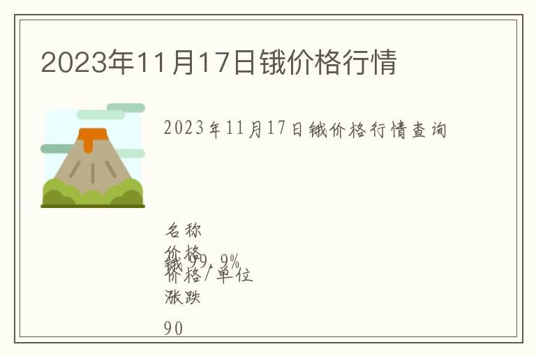 2023年11月17日鋨價(jià)格行情