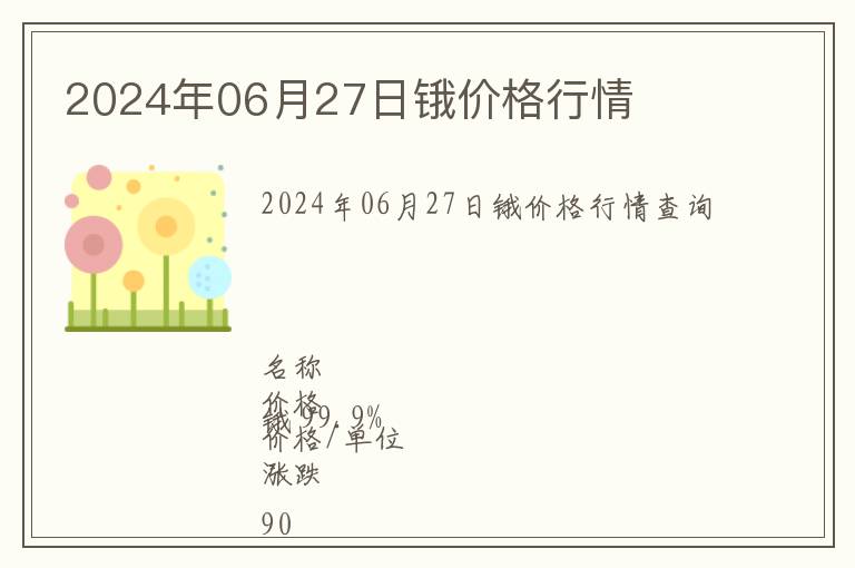 2024年06月27日鋨價(jià)格行情