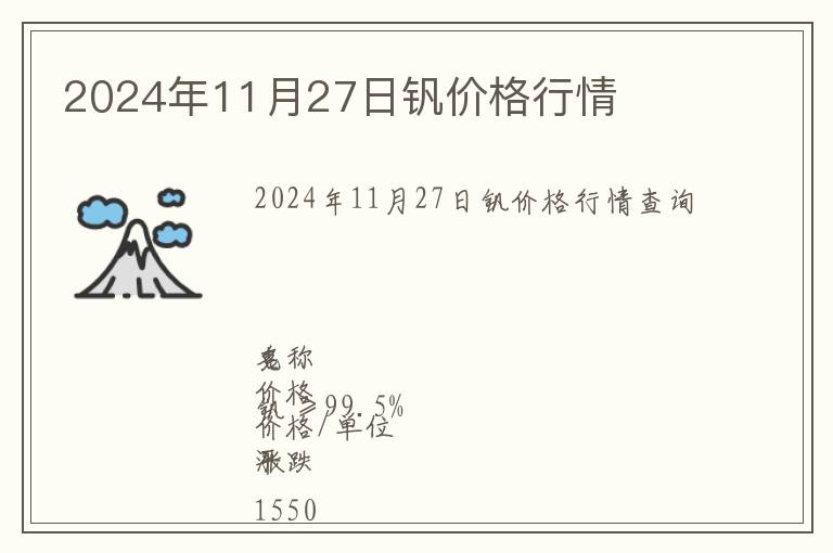 2024年11月27日釩價(jià)格行情