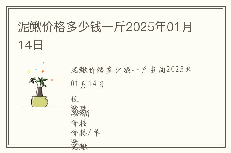 泥鰍價格多少錢一斤2025年01月14日