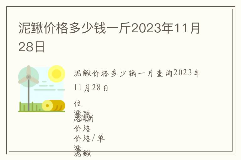 泥鰍價(jià)格多少錢一斤2023年11月28日