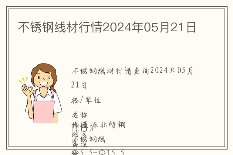 不銹鋼線材行情2024年05月21日