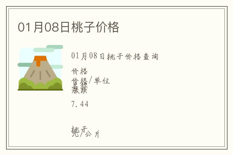01月08日桃子價格