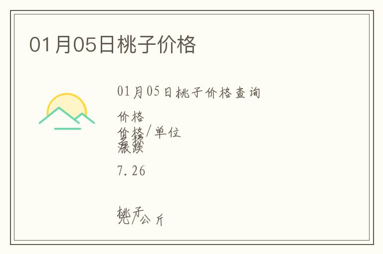 01月05日桃子價(jià)格