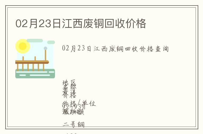 02月23日江西廢銅回收價格