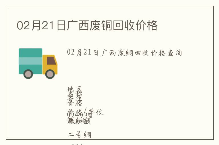 02月21日廣西廢銅回收價(jià)格
