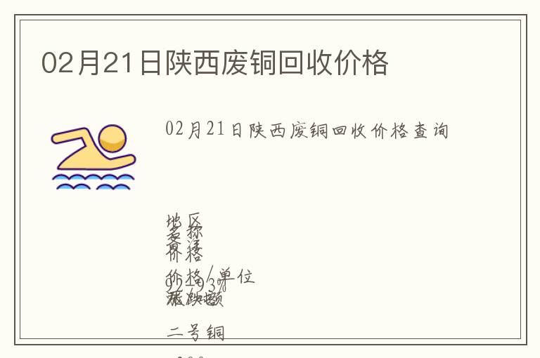 02月21日陜西廢銅回收價(jià)格