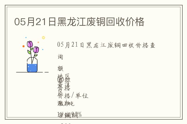 05月21日黑龍江廢銅回收價格