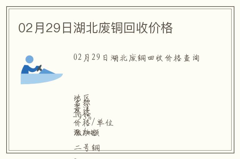 02月29日湖北廢銅回收價(jià)格