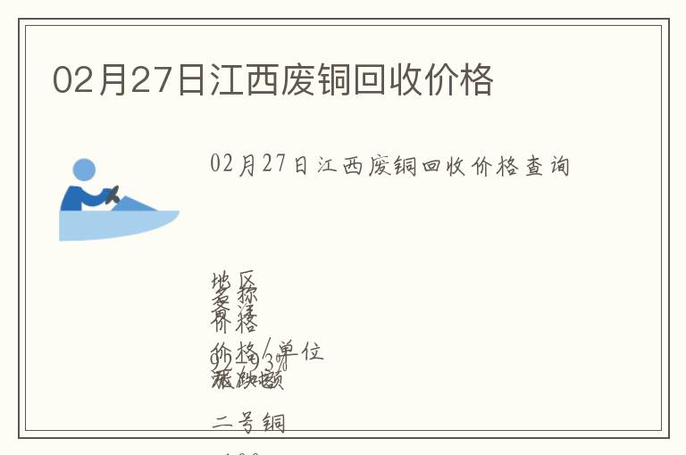02月27日江西廢銅回收價格