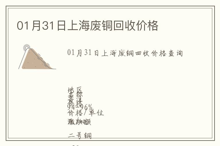 01月31日上海廢銅回收價格