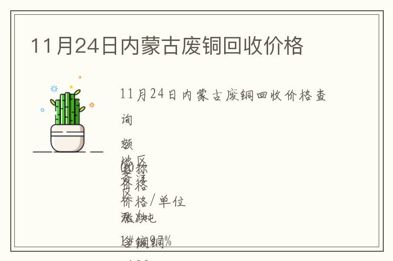 11月24日內(nèi)蒙古廢銅回收價(jià)格