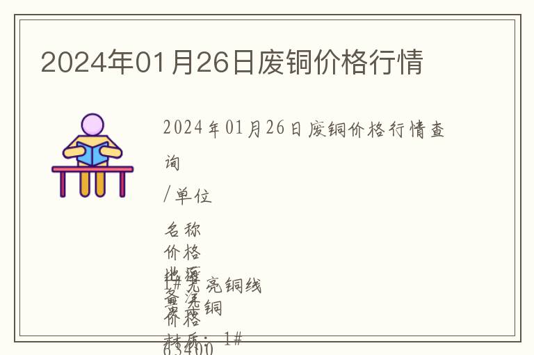2024年01月26日廢銅價(jià)格行情