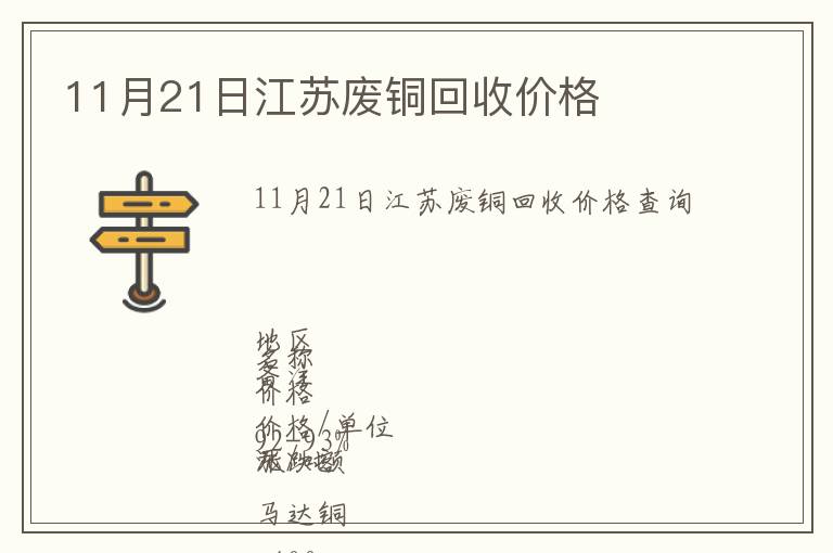 11月21日江蘇廢銅回收價(jià)格