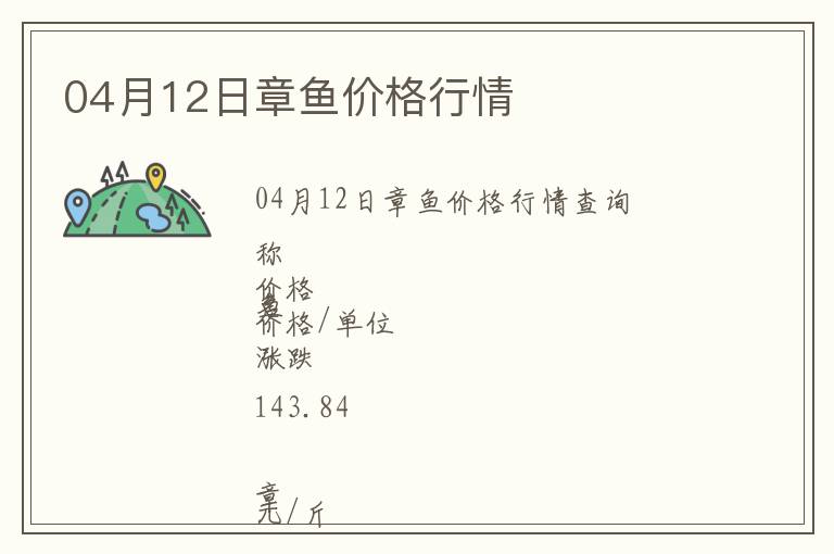 04月12日章魚價格行情