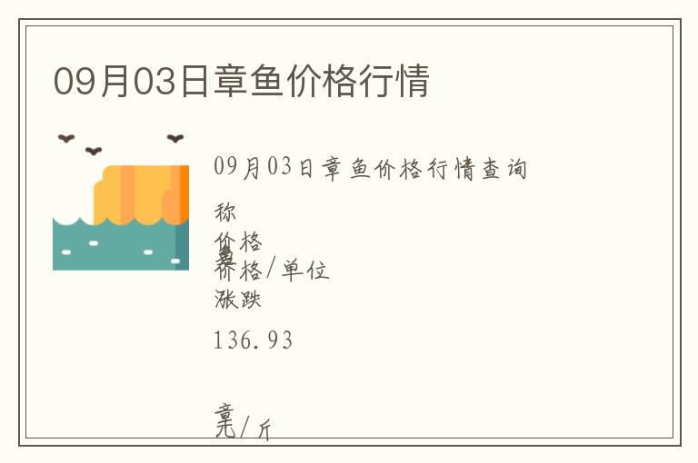 09月03日章魚價格行情