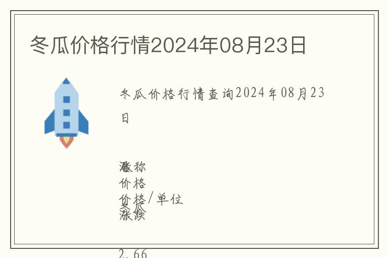 冬瓜價格行情2024年08月23日