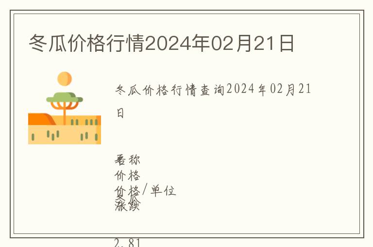 冬瓜價(jià)格行情2024年02月21日