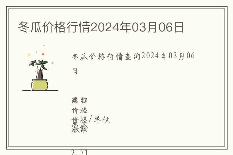 冬瓜價(jià)格行情2024年03月06日