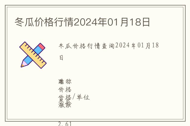 冬瓜價格行情2024年01月18日