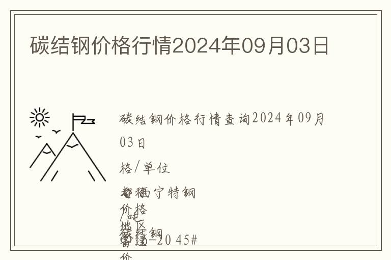 碳結(jié)鋼價(jià)格行情2024年09月03日