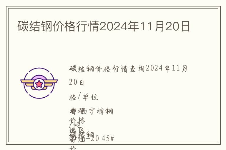 碳結(jié)鋼價(jià)格行情2024年11月20日