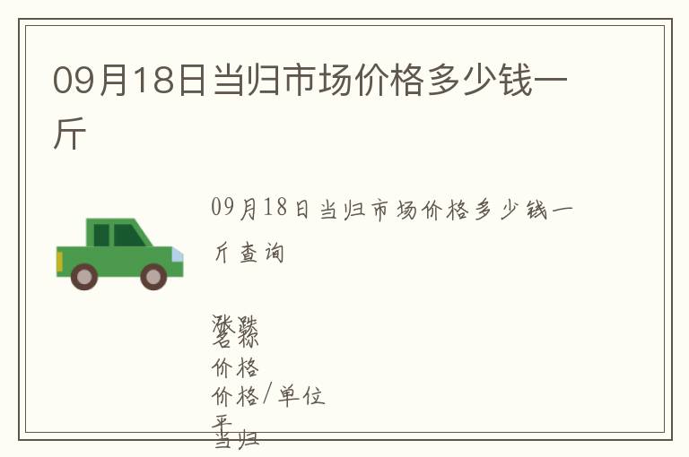 09月18日當歸市場價格多少錢一斤