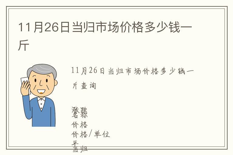 11月26日當歸市場價格多少錢一斤