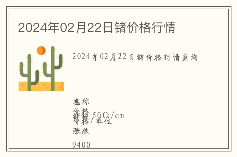 2024年02月22日鍺價格行情